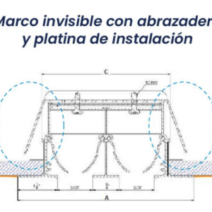 Difusor lineal tipo slot para techo y pared con marco invisible